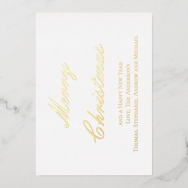 Carte de Noël Silver Gold Rose Gold Foil (Recto)