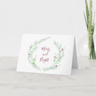 Carte de Noël simple Berry Wreath