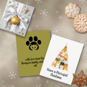 Carte de Noël simple Cat Tree