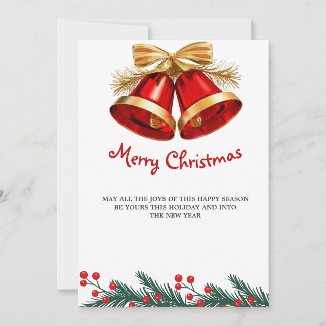 carte de Noël simple de luxe, carte famille xmas (Devant)