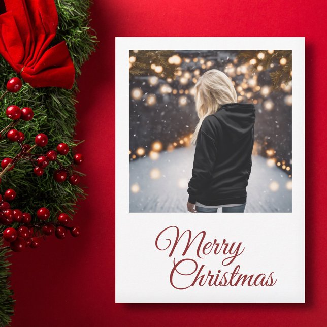 Carte de Noël simple Joyeux Photo (Simple Photo Merry Christmas Holiday Card)