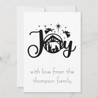 Carte de Noël simple noir et blanc