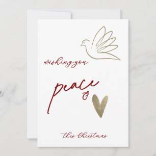 Carte de Noël simple Peace & Love Dove Photo