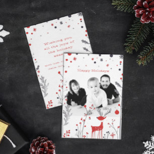 Carte de Noël simple Reindeer Family