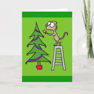 Carte de Noël singe