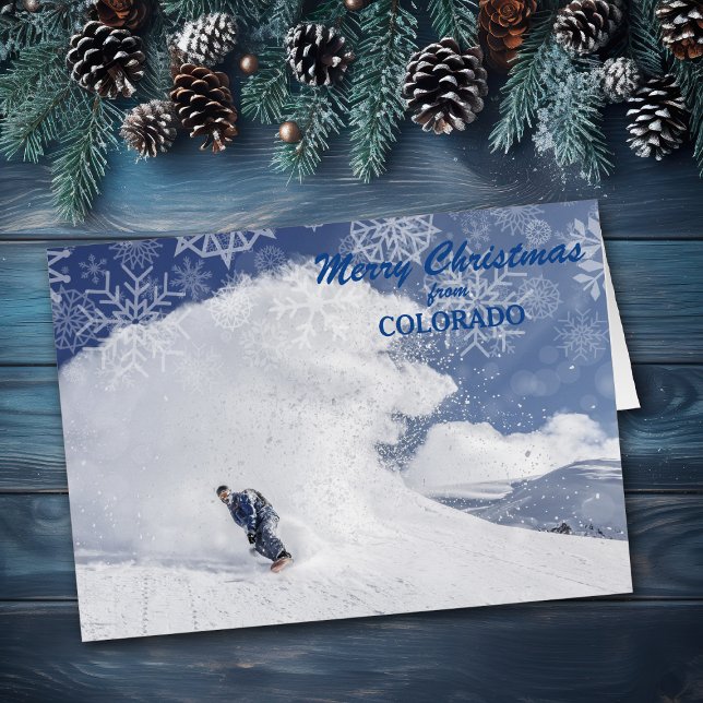 Carte de Noël Snowboard Colorado Snowflacon (Créateur téléchargé)
