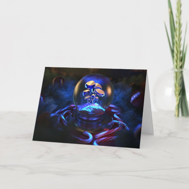 Carte de Noël Snowglobe (Fluorescence) (Devant)