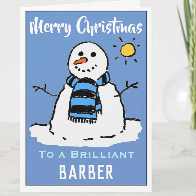 Carte de Noël Snowman amusante pour barbier (Créateur téléchargé)