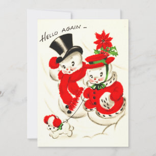 Carte de Noël Snowman Flat