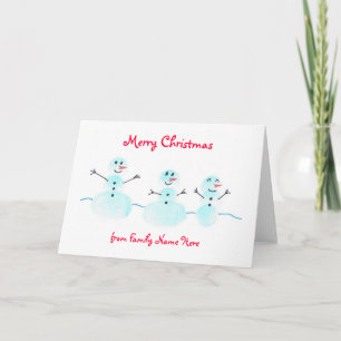Carte de Noël Snowman - Personnaliser