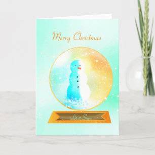 Carte de Noël Snowman Snow Globe