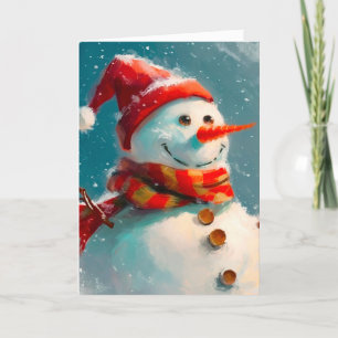 Carte de Noël Snowman Vintage