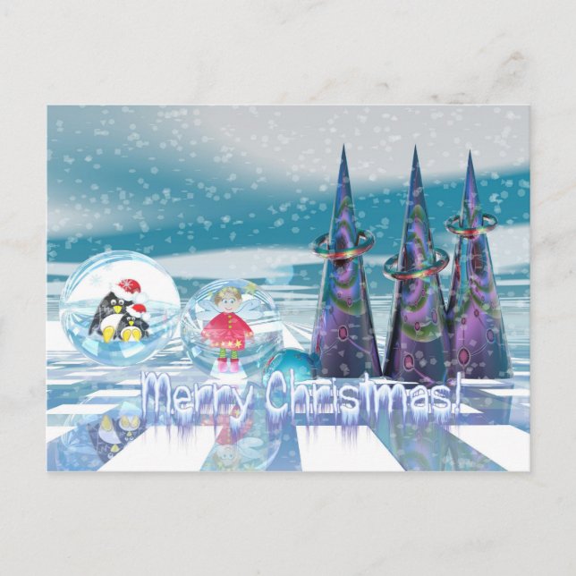 Carte de Noël Snowy Joyeux (Devant)