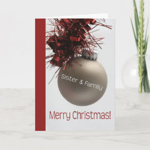 Carte de Noël Soeur et Famille Joyeux