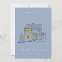 Carte de Noël Soirée Neige