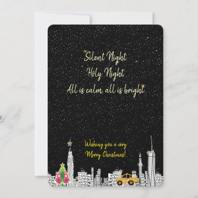 Carte de Noël Soirée Sainte Nuit Silencieuse (Devant)