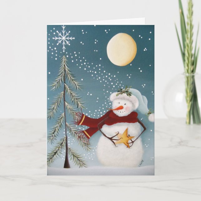 Carte de Noël - Souhait sur une étoile (Devant)