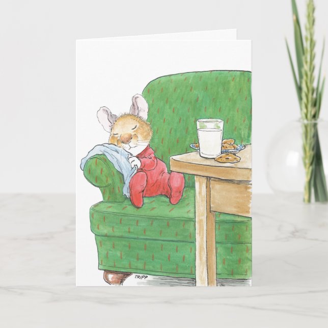 Carte de Noël Souris Dormante (Devant)