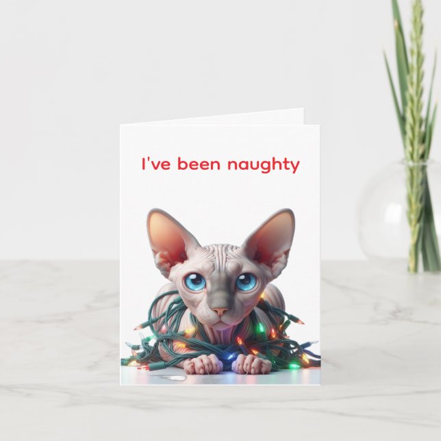 Carte de Noël Sphynx Cat (Devant)