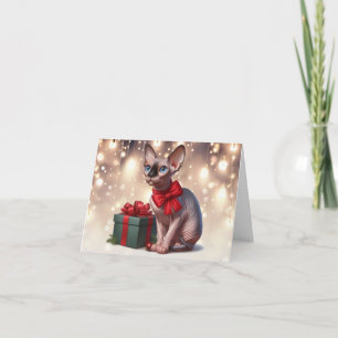 Carte de Noël Sphynx Cat