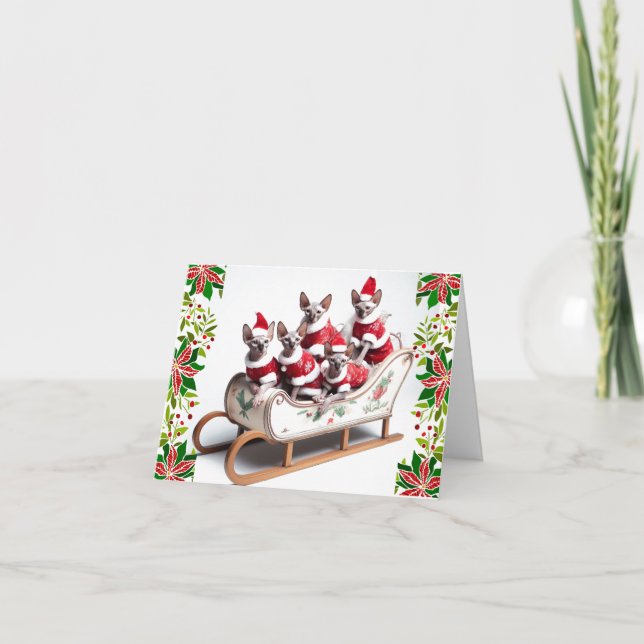 Carte de Noël Sphynx Cat (Devant)