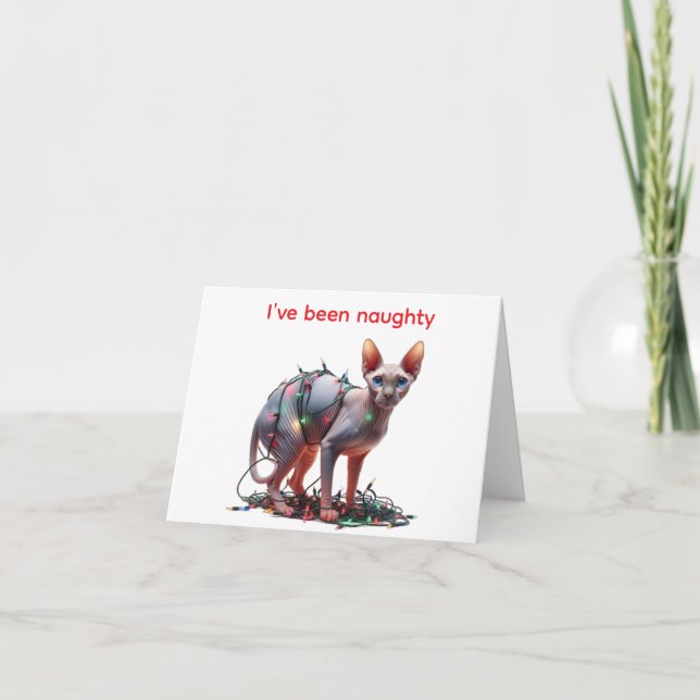 Carte de Noël Sphynx Cat (Devant)
