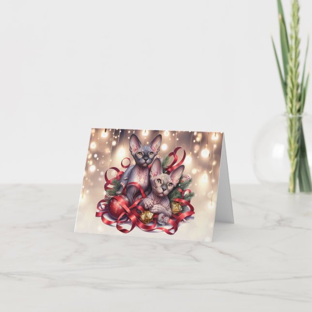 Carte de Noël Sphynx Kittens (Devant)