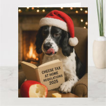 Carte de Noël Springer spaniel 'Taxe sur le froma
