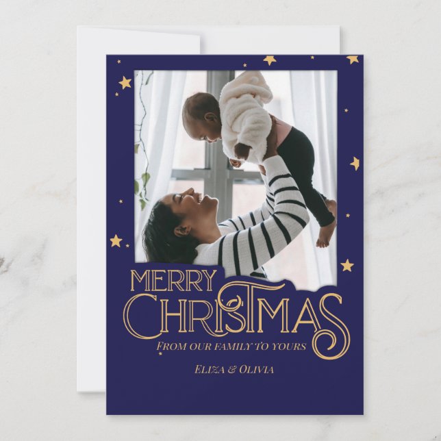 Carte de Noël Starry Night Elegant (Devant)