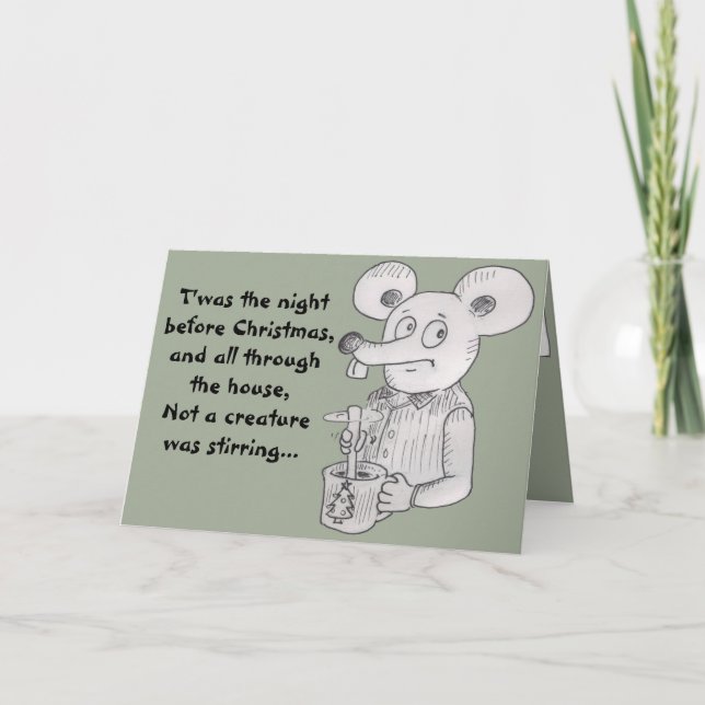 Carte de Noël Stiring Mouse (Devant)