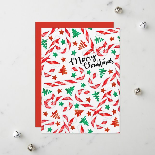 Carte de Noël sucre de canne (Devant/Arrière en situation)