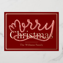 Carte de Noël sucre de canne Foil