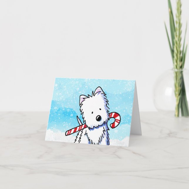 Carte de Noël sucre de canne Westie (Devant)
