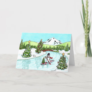 Carte de Noël SUP Snowman