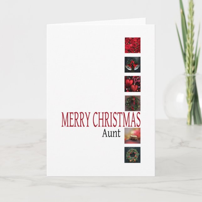 Carte de Noël tante avec ornements (Devant)