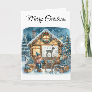 Carte de Noël tech pour filles Christmas STEM