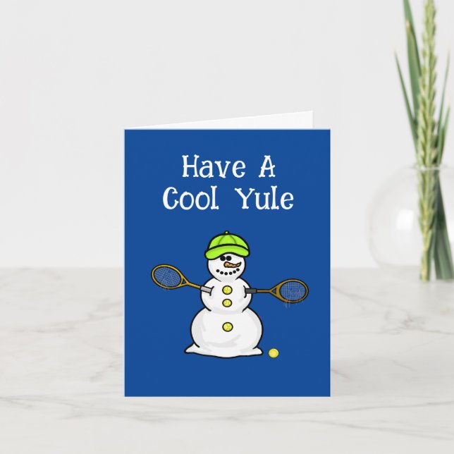 Carte de Noël Tennis Snowman (Devant)