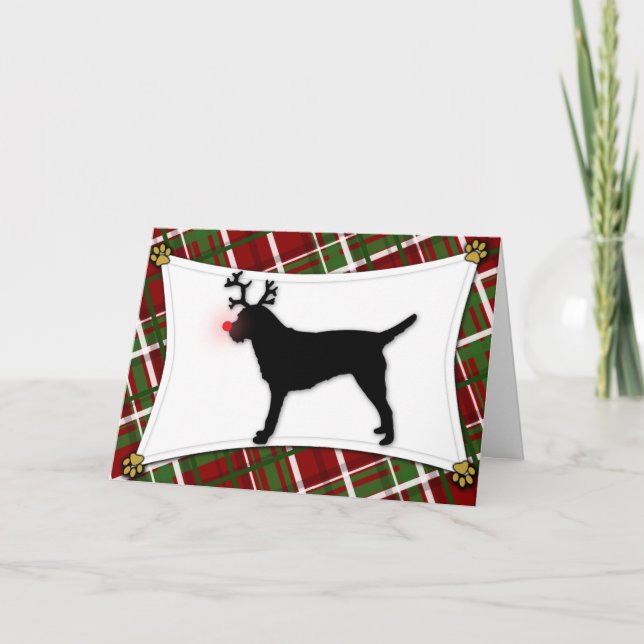 Carte de Noël Terrier Reindeer (Devant)