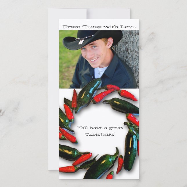 Carte de Noël Texas Hot Pepper Werath Photo (Devant)
