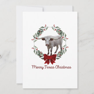 Carte de Noël Texas Longhorn