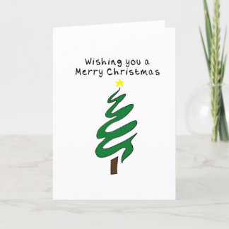 Carte de Noël Tiré à la main Arbre de Noël vert