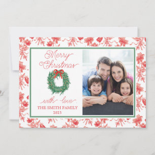 Carte de Noël Toile Bow Wreath
