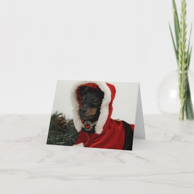 Carte de Noël Toy Manchester Terrier (Devant)