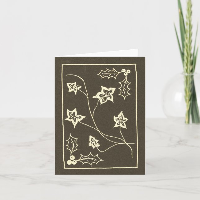 Carte de Noël traditionnelle "Le Holly et le Ivy" (Devant)