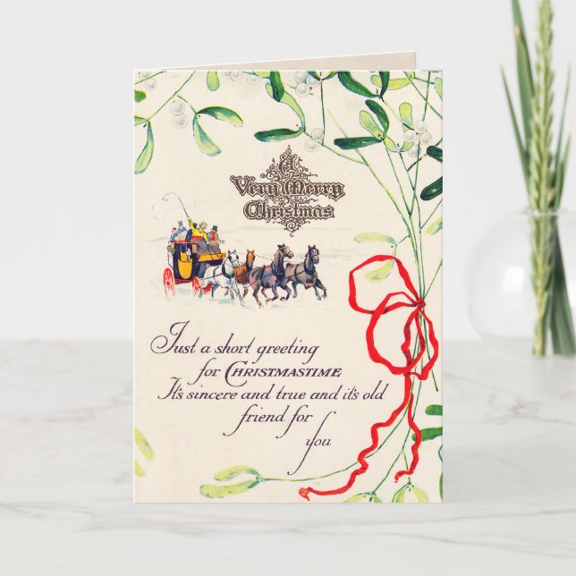 Carte de Noël très joyeuse avec traîneau (Devant)