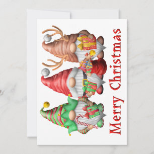 Carte de Noël trio du pôle Nord Gnomes