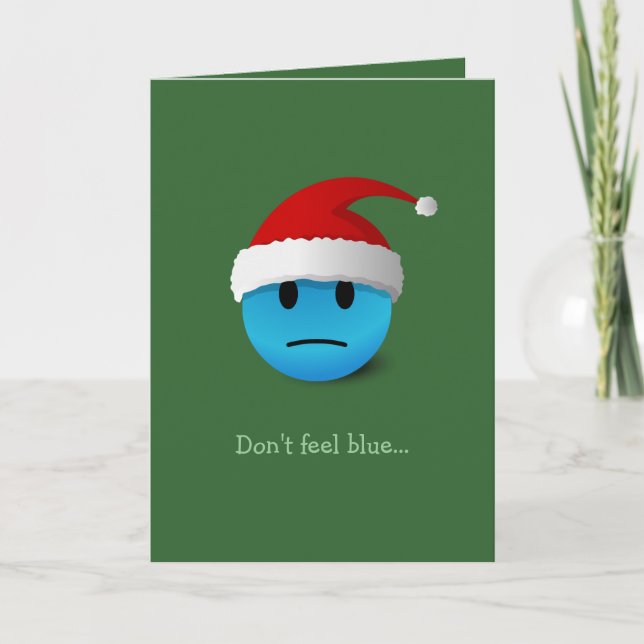 Carte de Noël Triste / Joyeux visage (Devant)