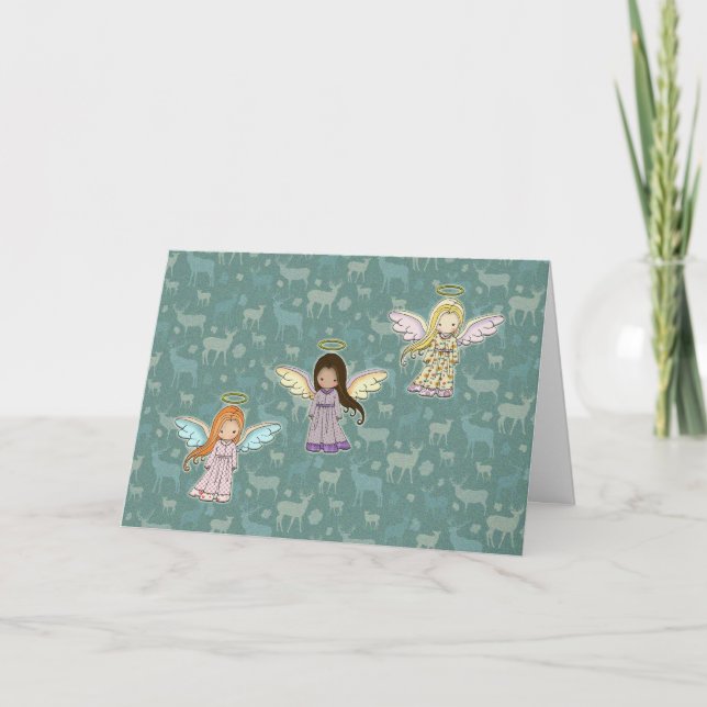 Carte de Noël Trois Petits Anges (Devant)