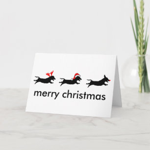 Carte de Noël Trois Sages Dachshunts