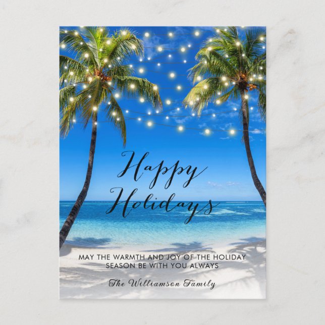 Carte de Noël Tropical Coastal Beach (Devant)